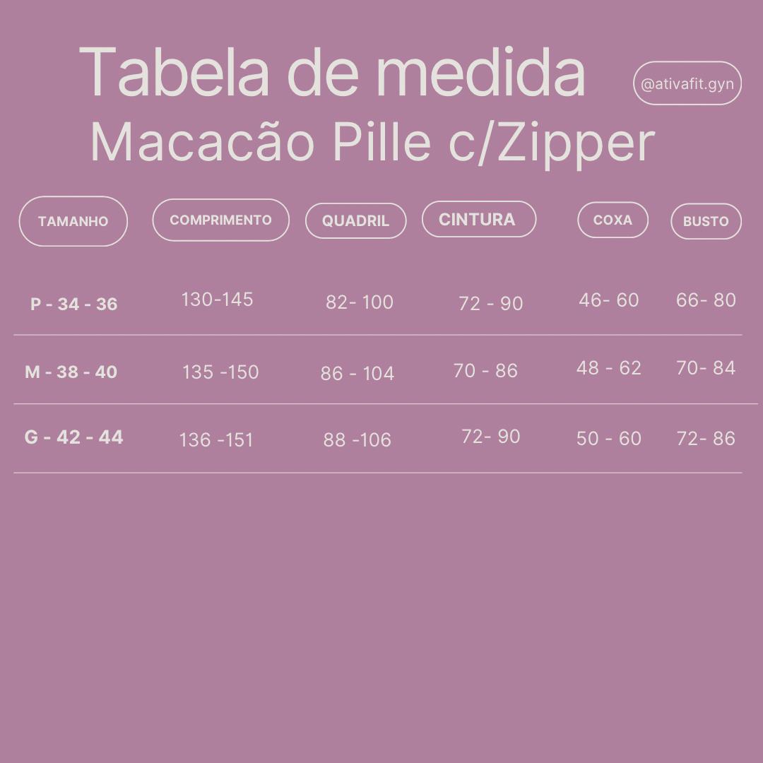 Macacão Pille com zipper Preto