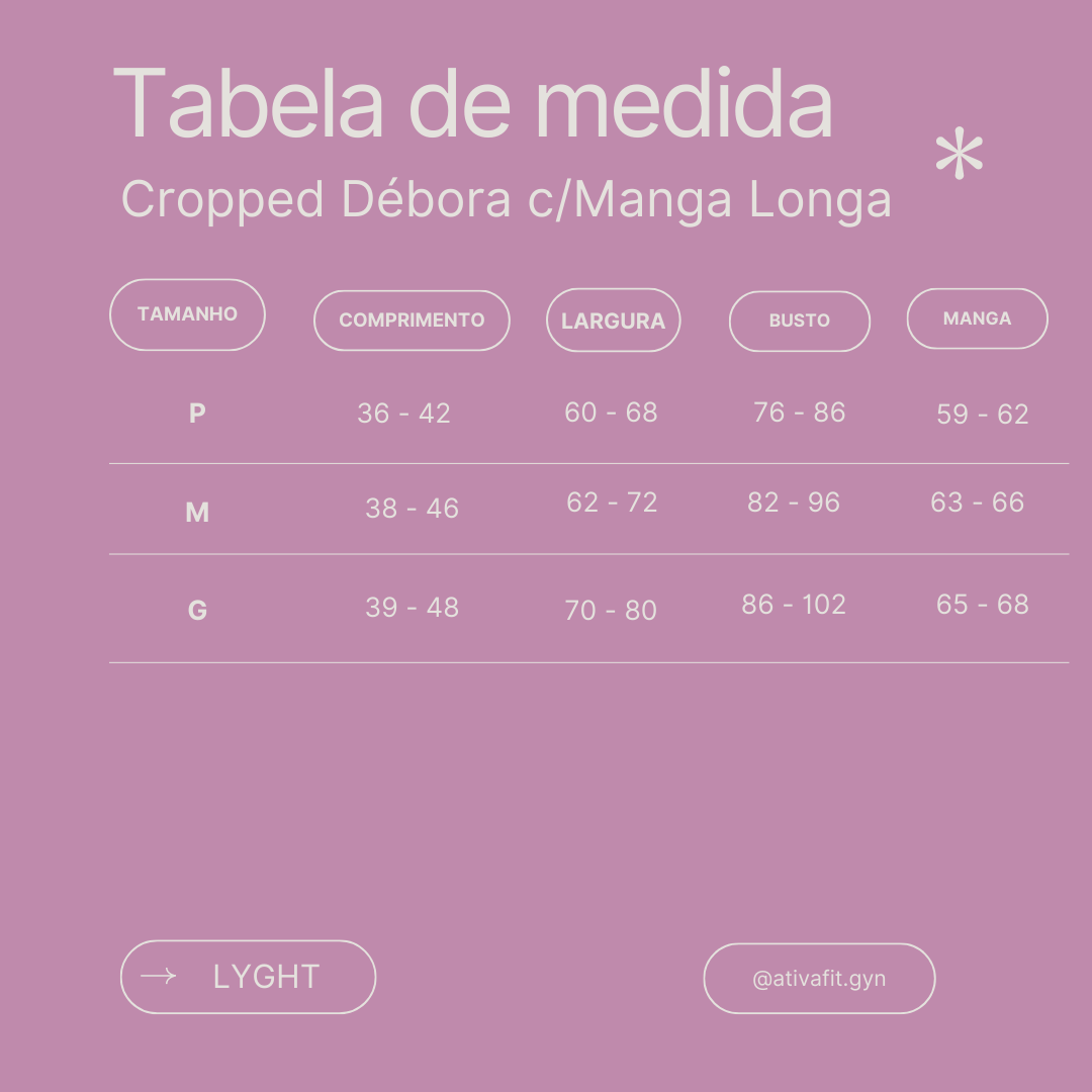Cropped Débora Manga Longa Preto