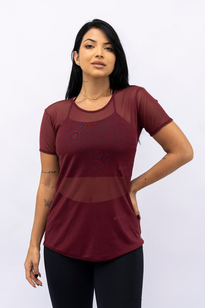 Blusa Mullet Tule Vinho
