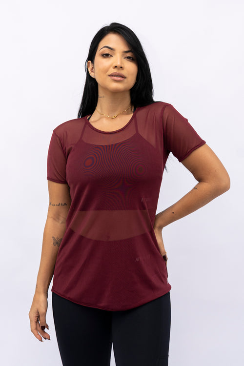 Blusa Mullet Tule Vinho