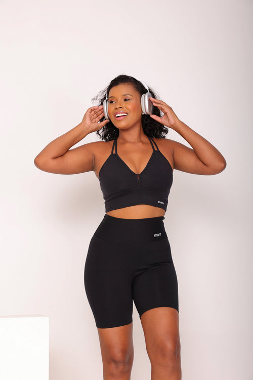 Cropped Viés Duplo Preto