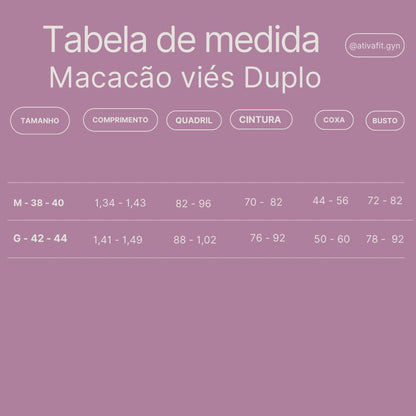 Macacão Vies Duplo Suplex Preto