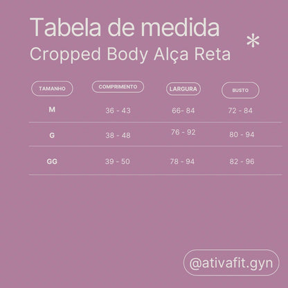 Cropped Body Alça Reta Marinho
