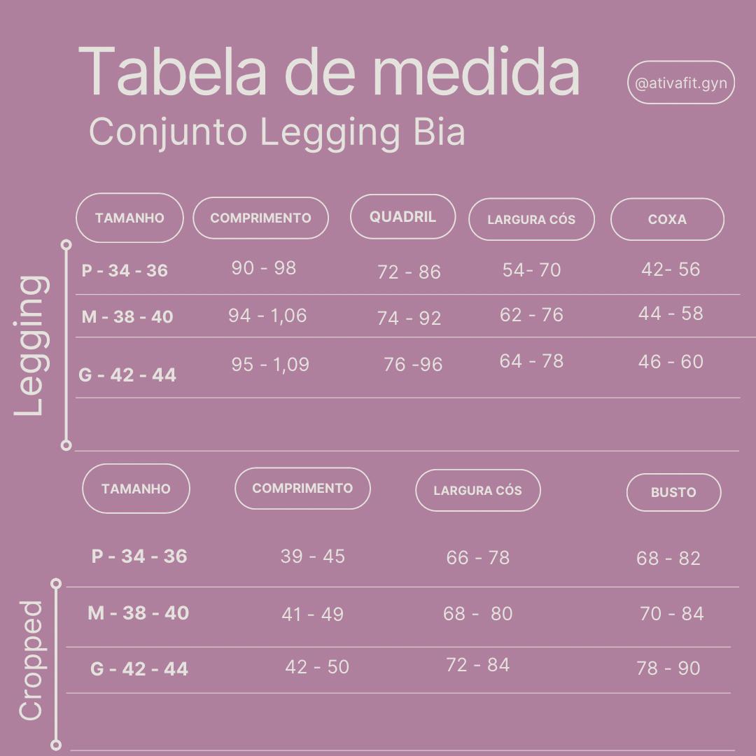 Conjunto legging c/cropped Bia Preto
