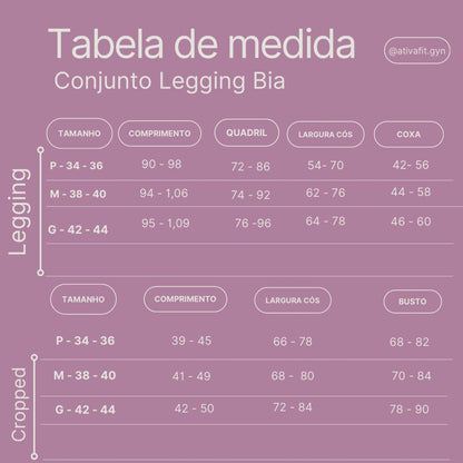 Conjunto legging c/cropped Bia Preto