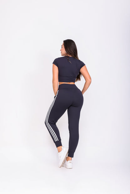 Conjunto Legging c/Bolso e Cropped Leticia Preto